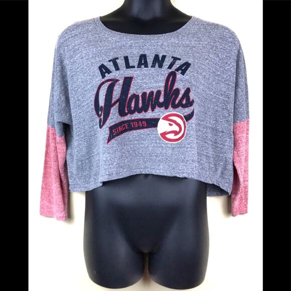 ATLANTA HAWKS Cropped Top Long Sleeved Sz XL - Picture 1 of 3